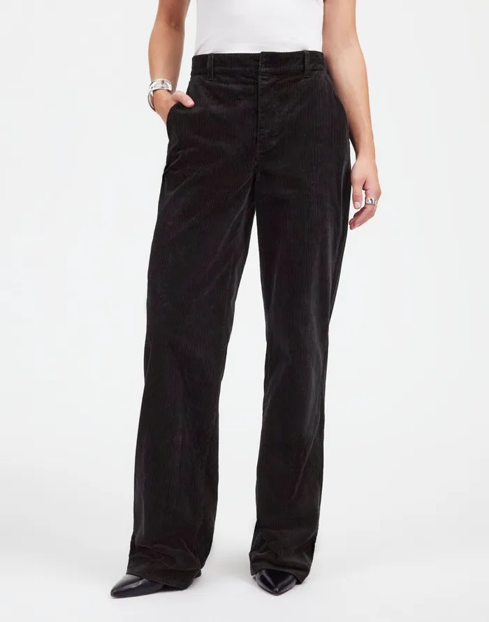 Madewell Alexa Chung For Madewell Corduroy Trousers Jet Black Women Pants