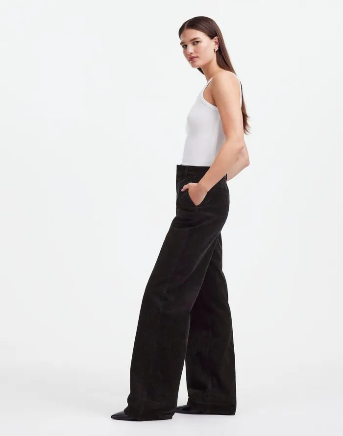 Madewell Alexa Chung For Madewell Corduroy Trousers Jet Black Women Pants
