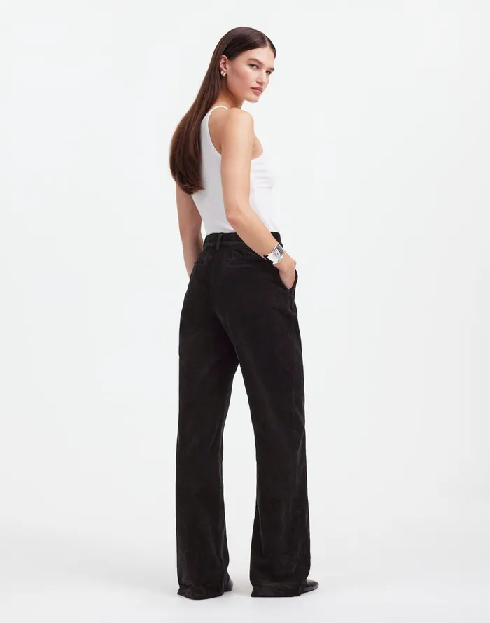 Madewell Alexa Chung For Madewell Corduroy Trousers Jet Black Women Pants