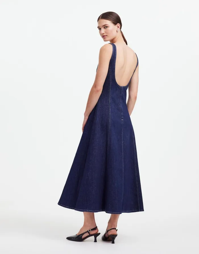 Madewell Alexa Chung For Madewell Denim Tank Midi Dress In Pellson Wash Pellson Wash Women Dresses
