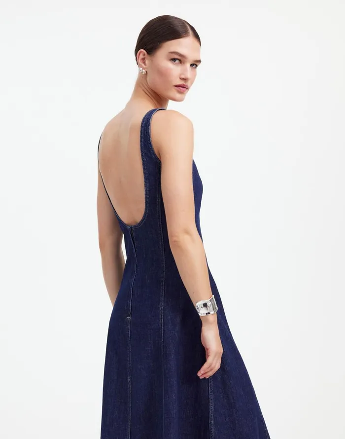 Madewell Alexa Chung For Madewell Denim Tank Midi Dress In Pellson Wash Pellson Wash Women Dresses
