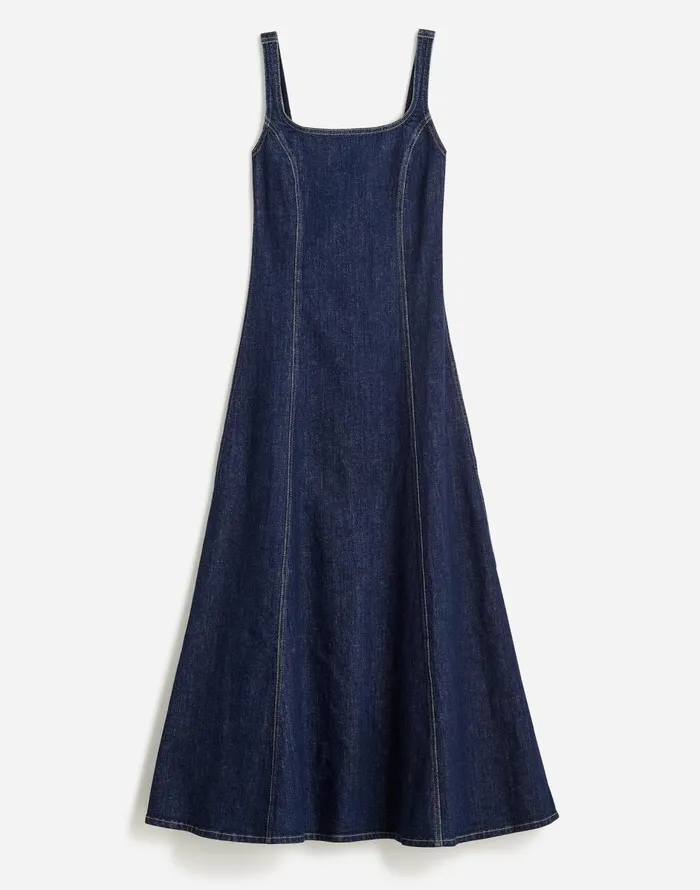 Madewell Alexa Chung For Madewell Denim Tank Midi Dress In Pellson Wash Pellson Wash Women Dresses