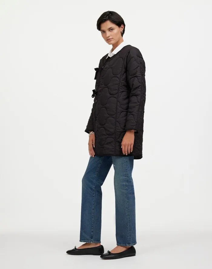 Madewell Alpha Industries Long Liner Jacket Black Women Coats Jackets