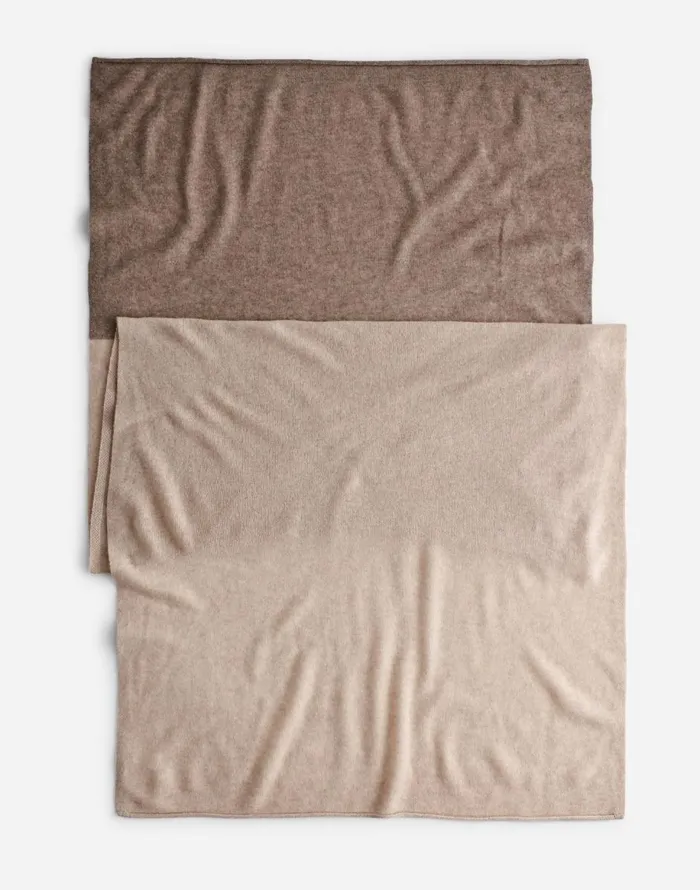 Madewell Colorblock Cashmere Scarf Hthr Sandstone Women Scarves