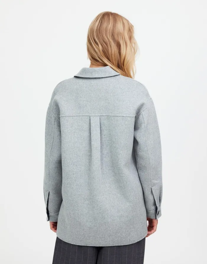 Madewell DoubleFaced Long ShirtJacket Heather Coal Women Coats Jackets