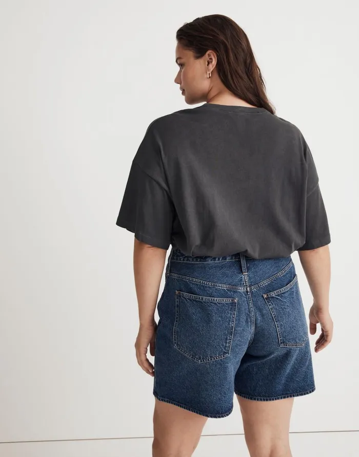 Madewell GarmentDyed Oversized Pocket Tee Black Coal Women Tees