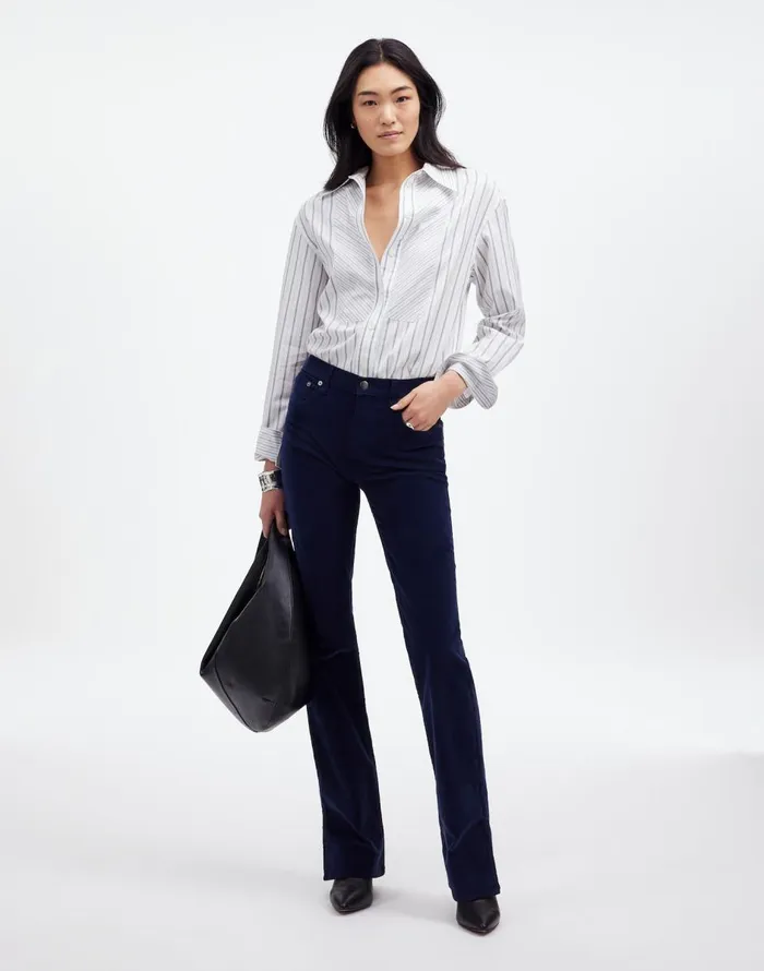 Madewell Kick Out FullLength Pants In Garment Dye Corduroy True Midnight Women Pants Madewell Kick Out FullLength Pants In Garment Dye Corduroy True Midnight Women Pants