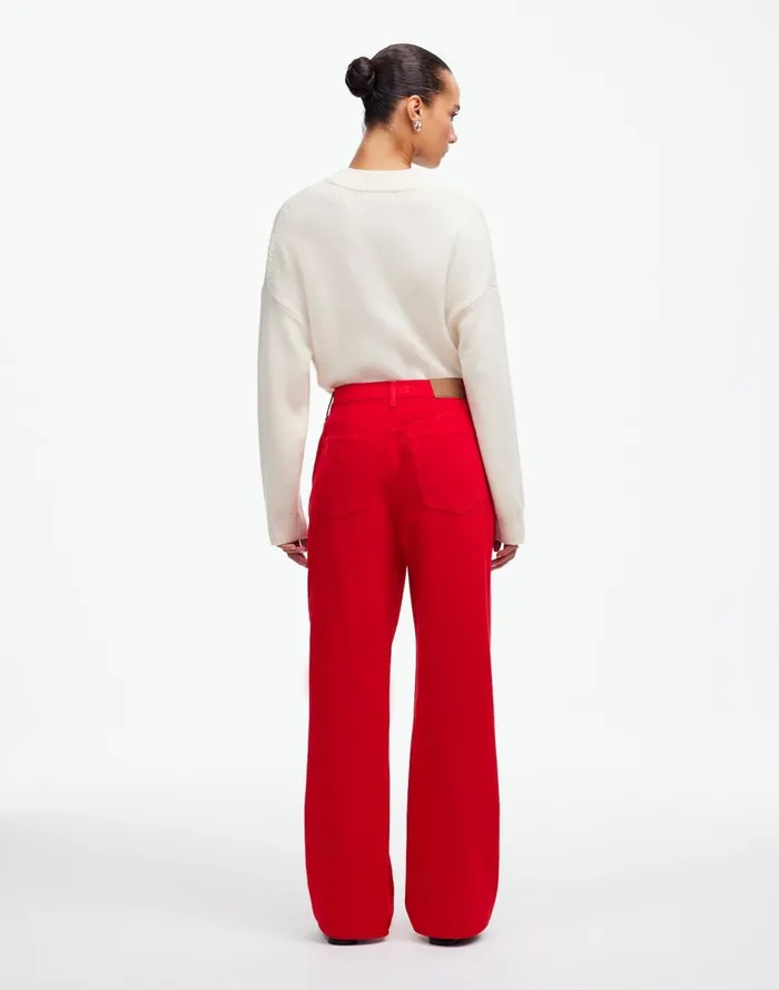 Madewell LowSlung Baggy Jeans Bright Cherry Women Jeans