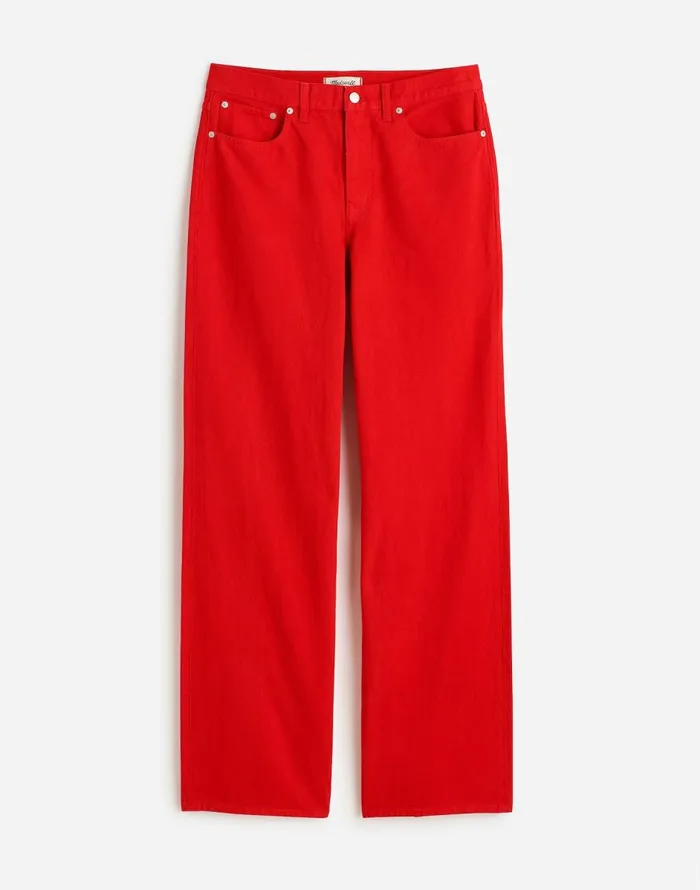 Madewell LowSlung Baggy Jeans Bright Cherry Women Jeans