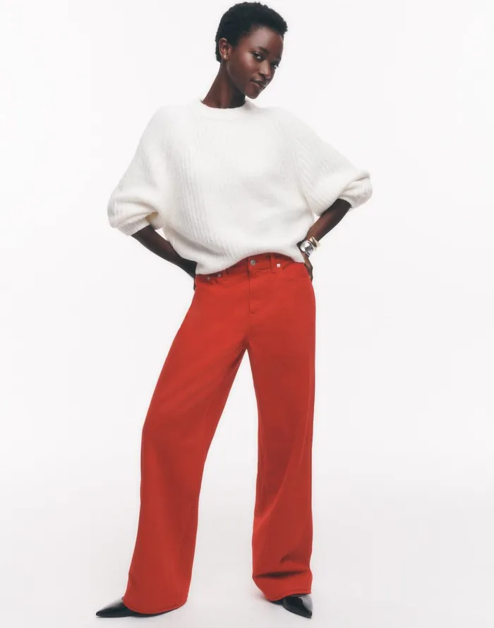 Madewell LowSlung Baggy Jeans Bright Cherry Women Jeans