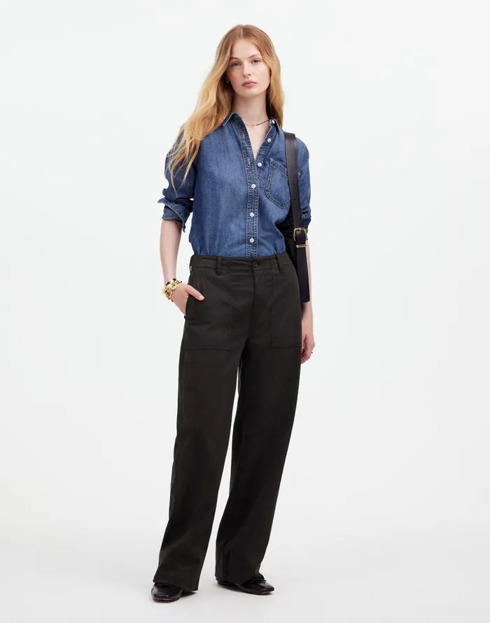 Madewell LowSlung Baggy Utility Pants Almost Black Women Pants