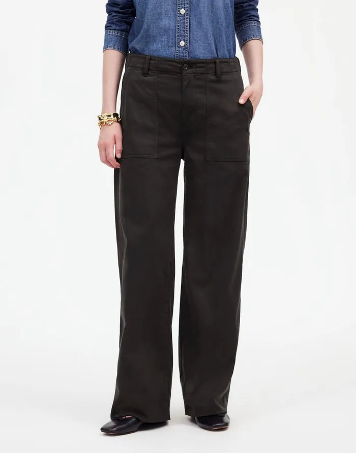 Madewell LowSlung Baggy Utility Pants Almost Black Women Pants