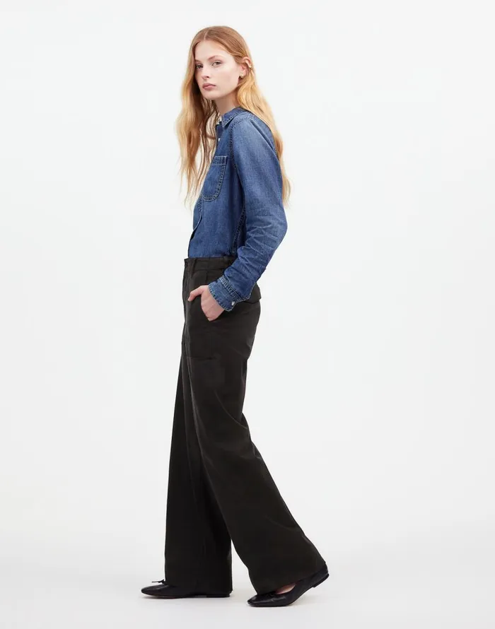 Madewell LowSlung Baggy Utility Pants Almost Black Women Pants