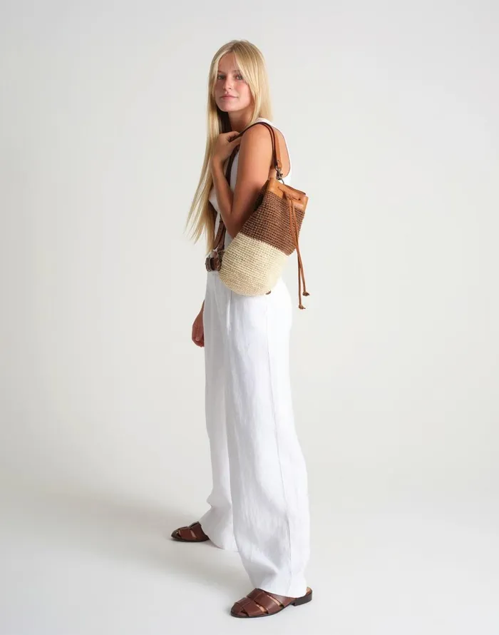 Madewell MINGA Crocheted Transito Backpack Brown Multi Women Bags