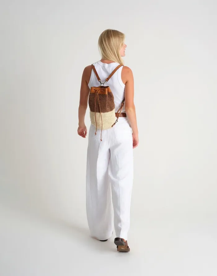 Madewell MINGA Crocheted Transito Backpack Brown Multi Women Bags