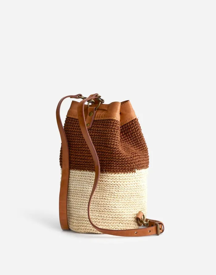 Madewell MINGA Crocheted Transito Backpack Brown Multi Women Bags