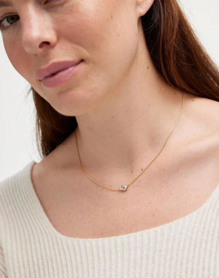 Madewell MixedCut Crystal Cluster Necklace Pale Gold Women Jewelry