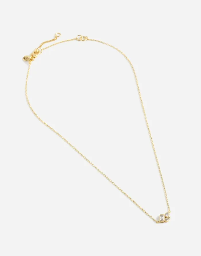 Madewell MixedCut Crystal Cluster Necklace Pale Gold Women Jewelry