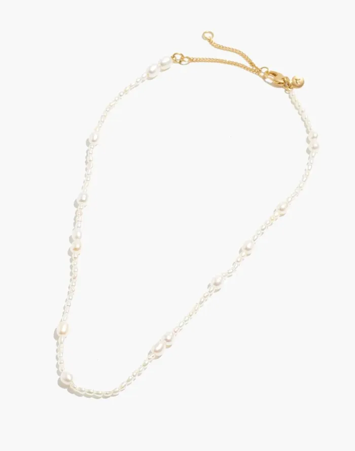 Madewell Mixed Pearl Beaded Choker Necklace Freshwater Pearl Women Jewelry