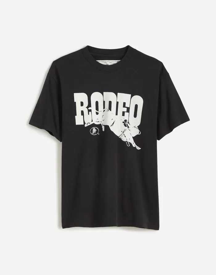 Madewell One Of These Days Go Rodeo Graphic Tee Sun Faded Washed Black Men Tees Madewell One Of These Days Go Rodeo Graphic Tee Sun Faded Washed Black Men Tees