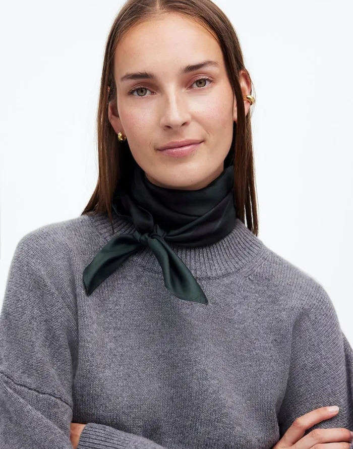 Madewell Oversized Silk Bandana Luxury Forest Women Scarves
