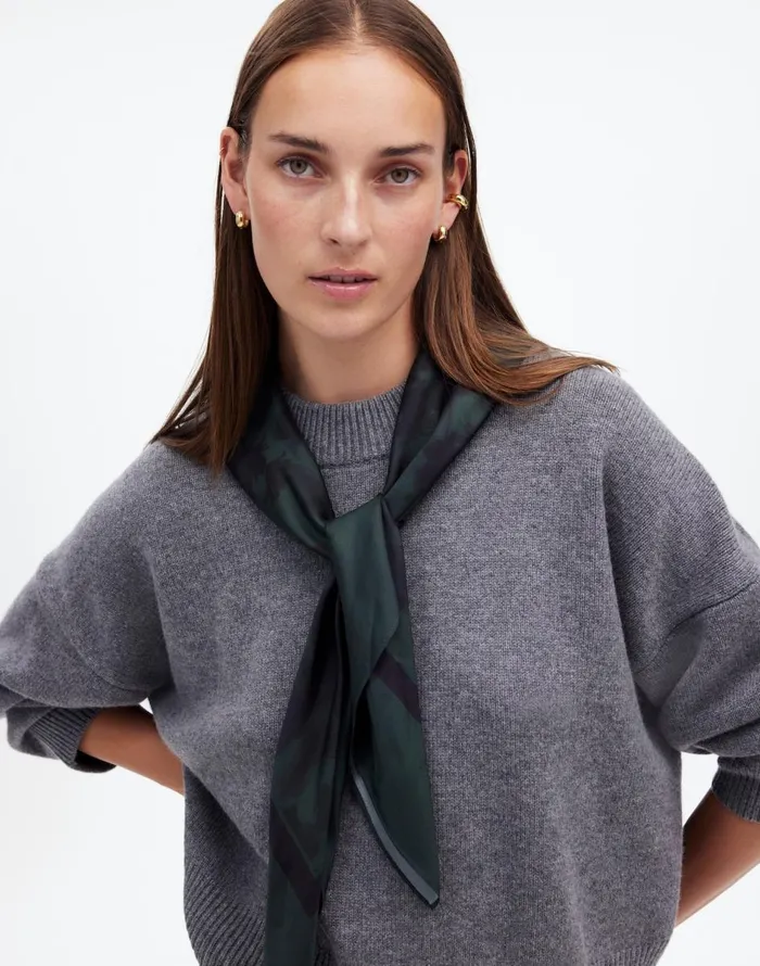Madewell Oversized Silk Bandana Luxury Forest Women Scarves