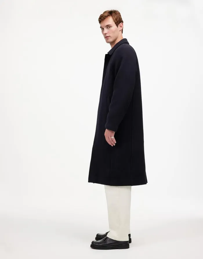 Madewell RaglanSleeve Topcoat In Italian Fabric Deep Navy Men Coats Jackets