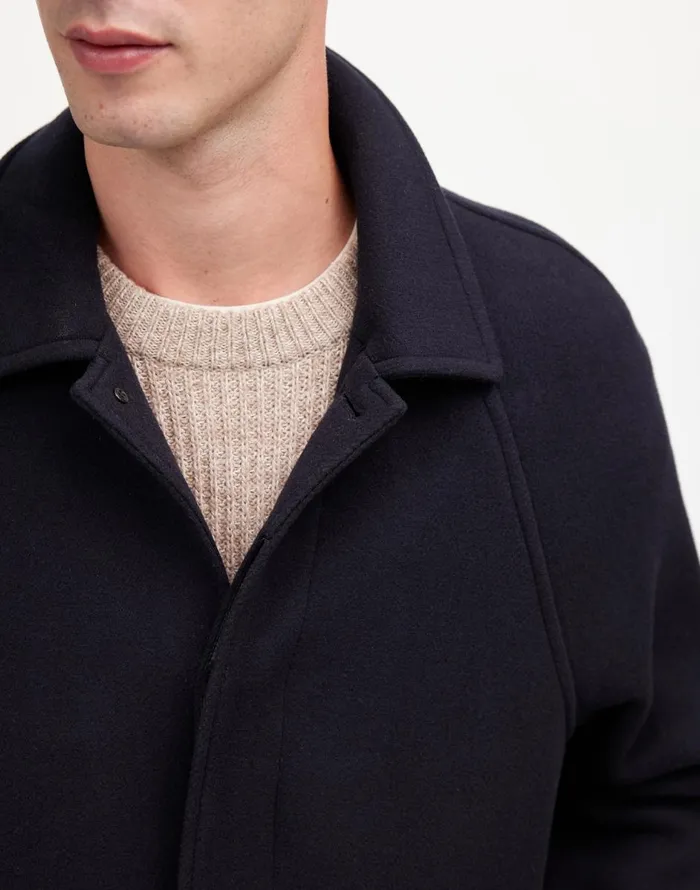 Madewell RaglanSleeve Topcoat In Italian Fabric Deep Navy Men Coats Jackets