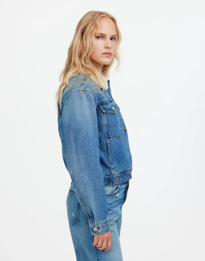 Madewell SherpaCollar Jean Jacket In Lanesboro Wash Lanesboro Wash Women Coats Jackets