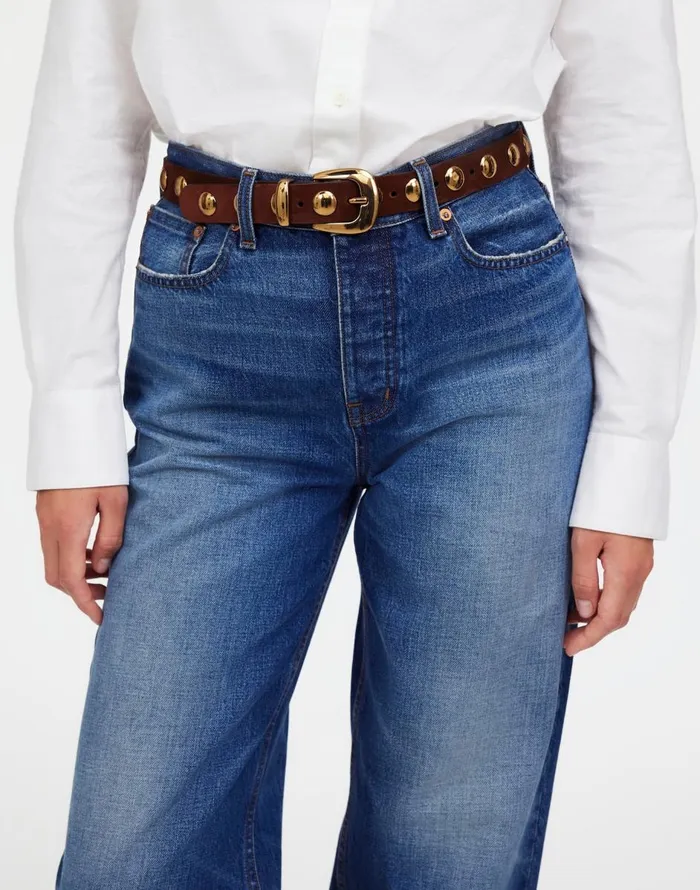 Madewell Studded Western Belt Soft Mahogany Women Belts