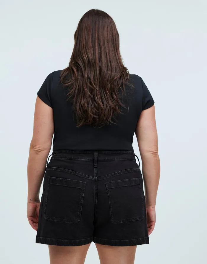 Madewell The Curvy Denim Emmett Short Patch Pocket Edition Sendhurst Wash Women Shorts