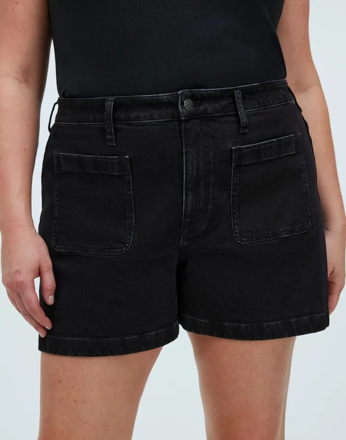 Madewell The Curvy Denim Emmett Short Patch Pocket Edition Sendhurst Wash Women Shorts