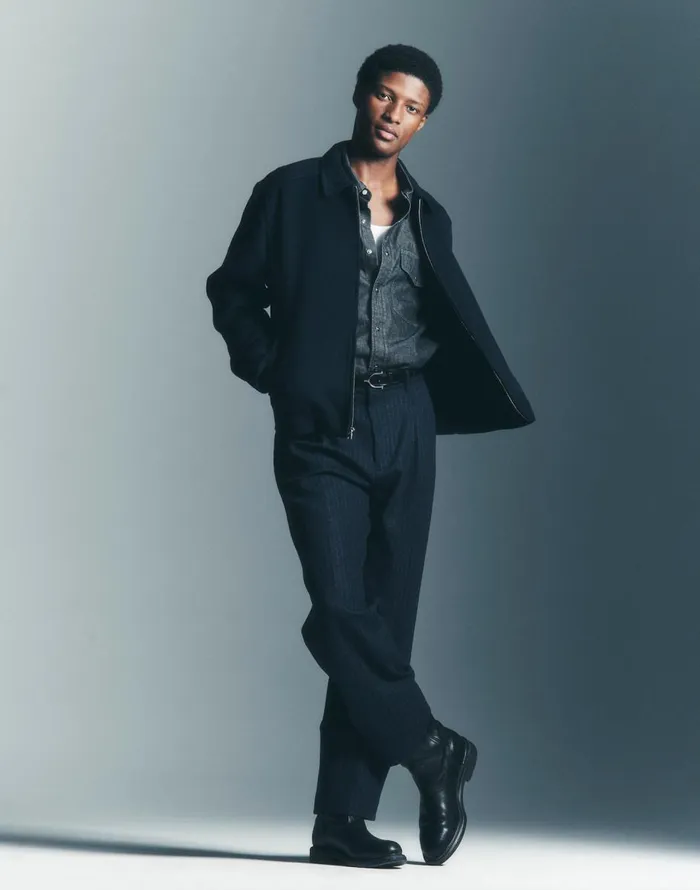 Madewell The Roebling Pleated Trouser In Italian Fabric Dark Navy Men Suiting