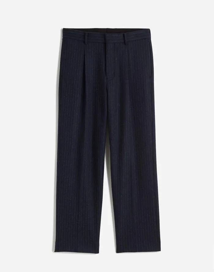 Madewell The Roebling Pleated Trouser In Italian Fabric Dark Navy Men Suiting