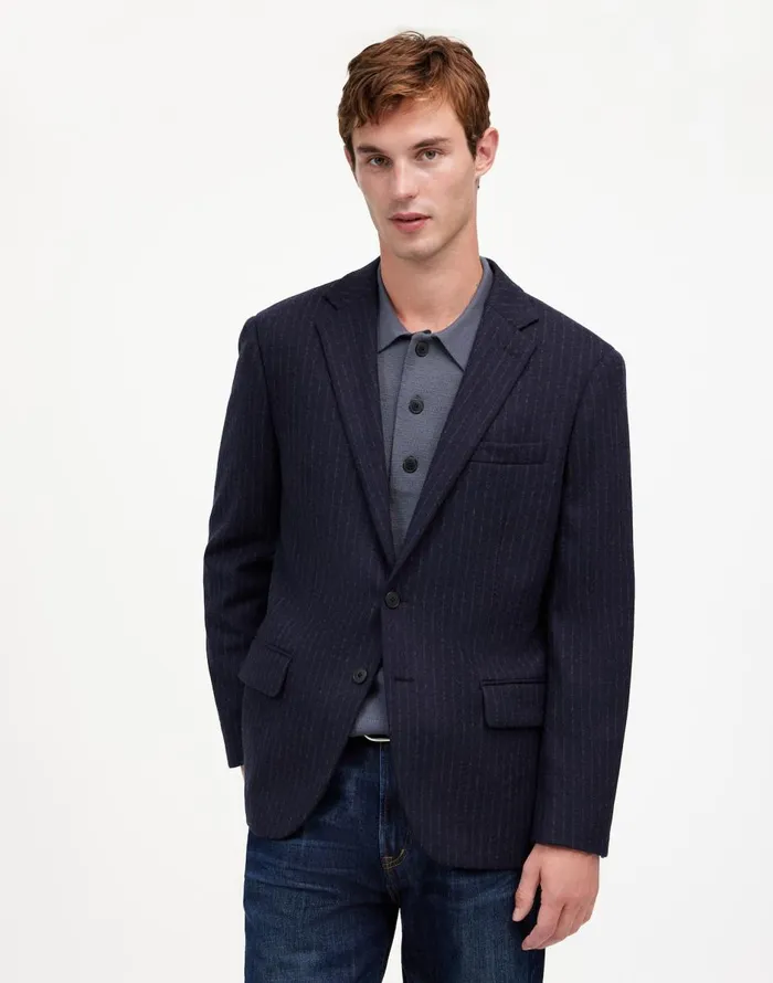 Madewell The Roebling TwoButton Blazer In Italian Fabric Dark Navy Men Coats Jackets Madewell The Roebling TwoButton Blazer In Italian Fabric Dark Navy Men Coats Jackets