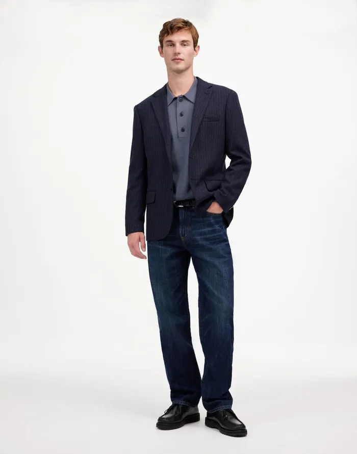 Madewell The Roebling TwoButton Blazer In Italian Fabric Dark Navy Men Coats Jackets