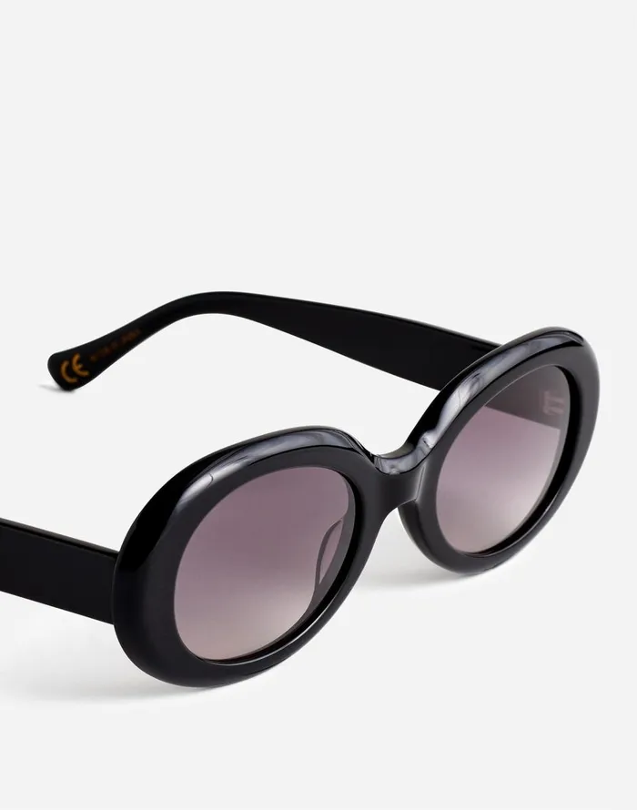Madewell Valoma Chunky Oval Sunglasses True Black Women Sunglasses