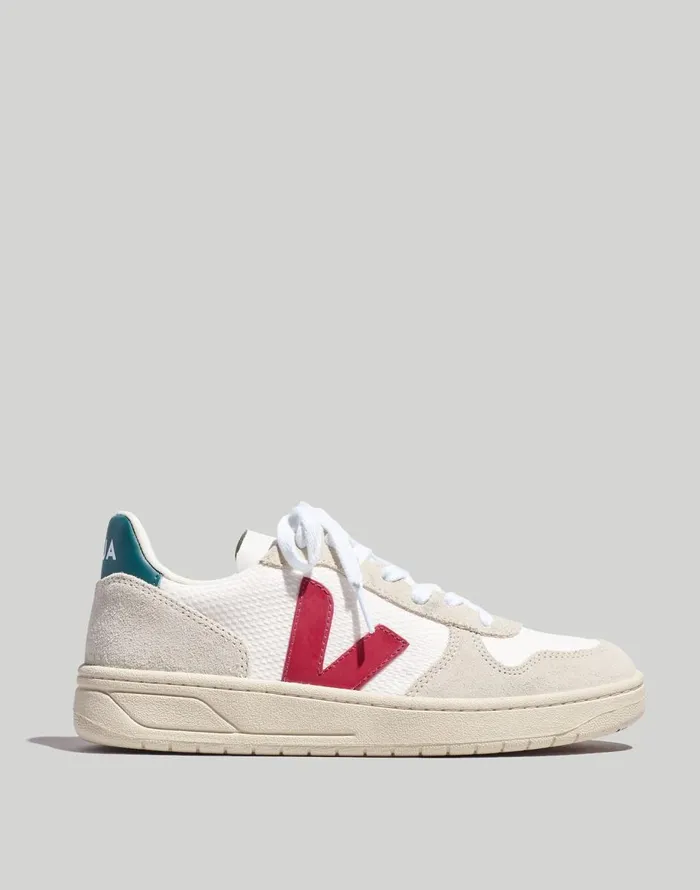 Madewell Veja V10 Sneakers White Burgundy Brittany Women Sneakers