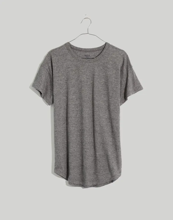 Madewell Whisper Crew Neck Tee Hthr Iron Women Tees