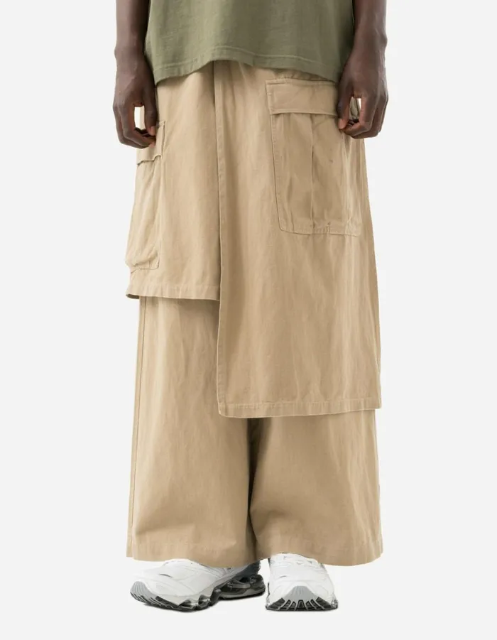 Maharishi Skirts 4588 Asym Cargo Hakama Pants Sand 8211 Men