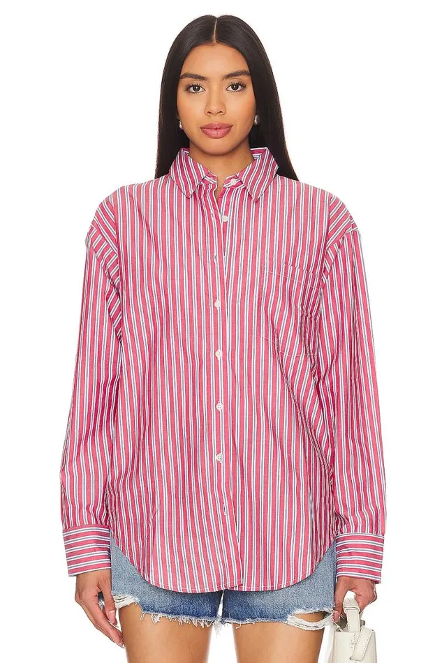 Maxy Button Up Red and White Women Lovers and Friends Tops