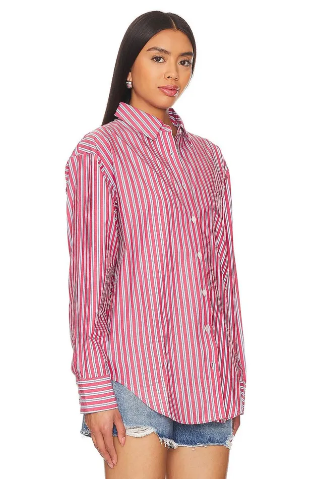 Maxy Button Up Red and White Women Lovers and Friends Tops