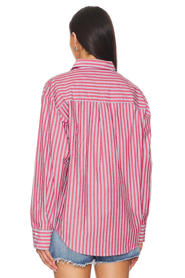 Maxy Button Up Red and White Women Lovers and Friends Tops