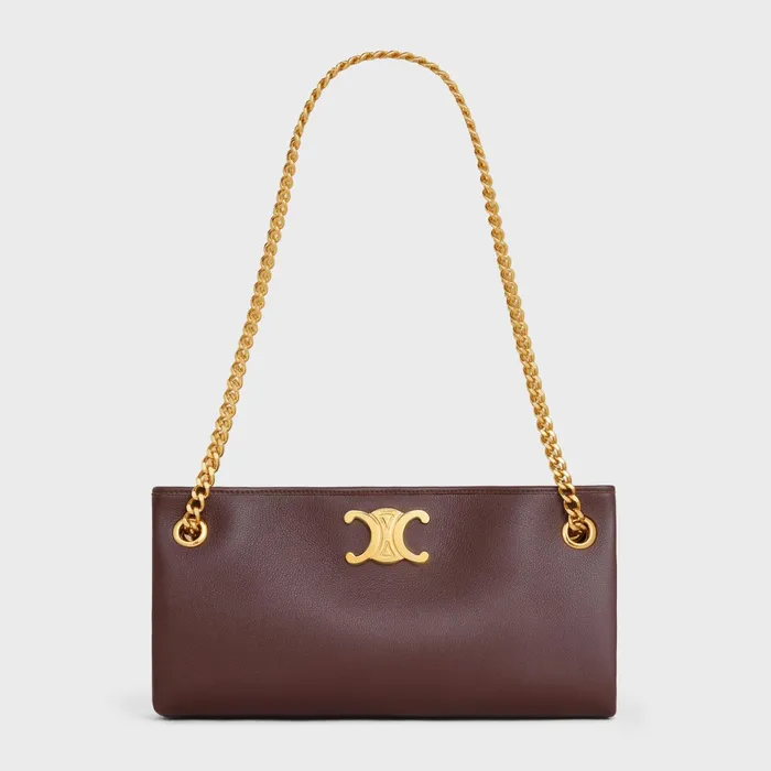 Medium Newspaper Bag In Supple Calfskin Chestnut Women CELINE MORE LINES Medium Newspaper Bag In Supple Calfskin Chestnut Women CELINE MORE LINES