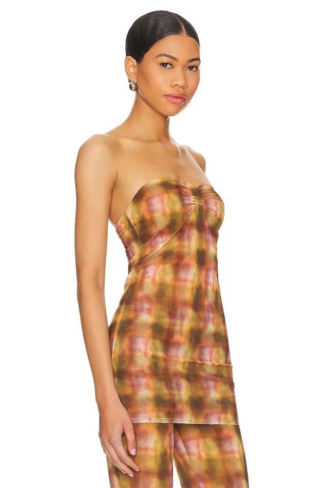 Mel Top Brown Plaid Women Lovers and Friends Tops