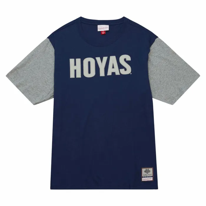Men039s Collegiate Mitchell and Ness Color Blocked SS Tee Georgetown University Men039s Collegiate Mitchell and Ness Color Blocked SS Tee Georgetown University