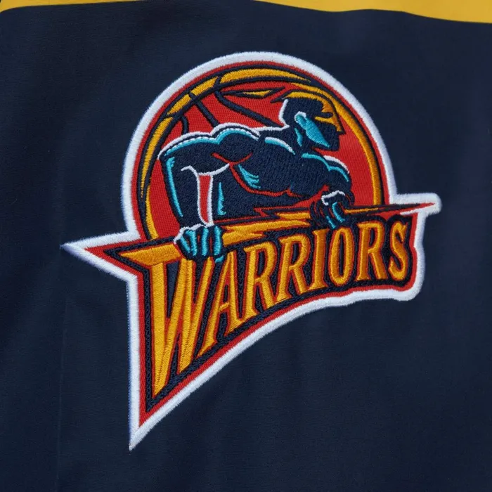 Men039s Jackets and Outerwear Mitchell and Ness Exploded Logo Warm Up Jacket Golden State Warriors Men039s Jackets and Outerwear Mitchell and Ness Exploded Logo Warm Up Jacket Golden State Warriors