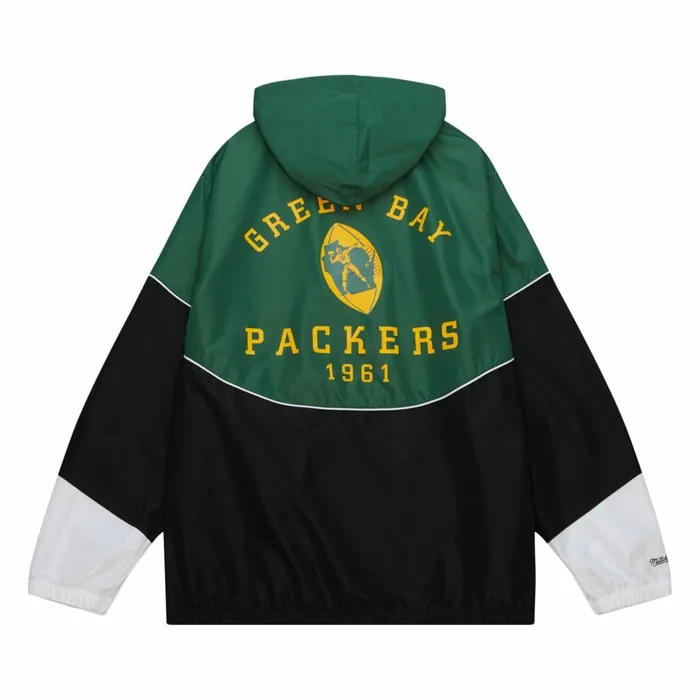 Men039s Jackets and Outerwear Mitchell and Ness Home Team Lightweight Windbreaker Green Bay Packers Men039s Jackets and Outerwear Mitchell and Ness Home Team Lightweight Windbreaker Green Bay Packers