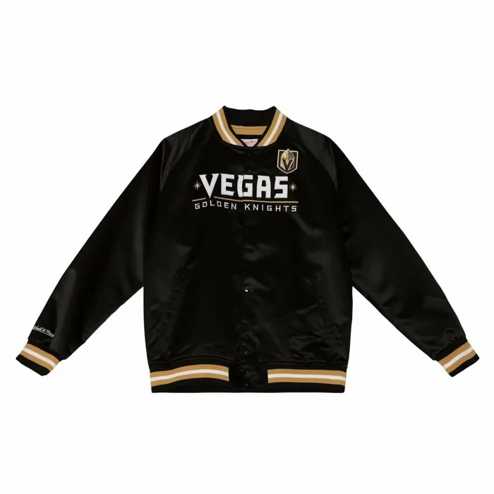 Men039s Jackets and Outerwear Mitchell and Ness Lightweight Satin Jacket Vegas Golden Knights Men039s Jackets and Outerwear Mitchell and Ness Lightweight Satin Jacket Vegas Golden Knights