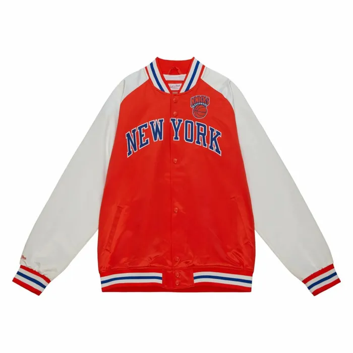 Men039s Jackets and Outerwear Mitchell and Ness Primetime Lightweight Satin Jacket New York Knicks Men039s Jackets and Outerwear Mitchell and Ness Primetime Lightweight Satin Jacket New York Knicks